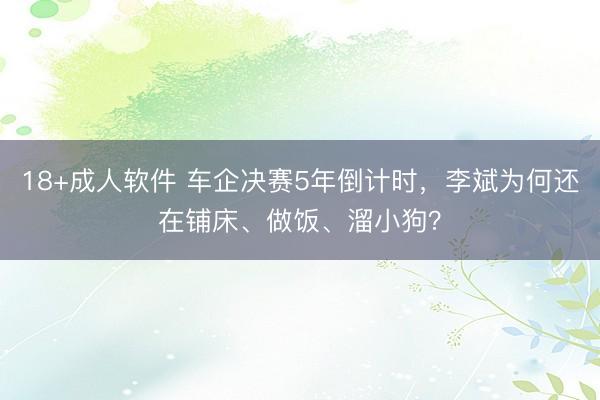18+成人软件 车企决赛5年倒计时，李斌为何还在铺床、做饭、溜小狗？