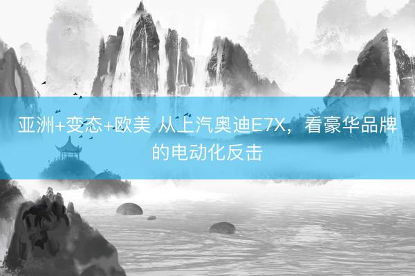 亚洲+变态+欧美 从上汽奥迪E7X，看豪华品牌的电动化反击