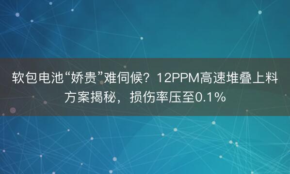 软包电池“娇贵”难伺候？12PPM高速堆叠上料方案揭秘，损伤率压至0.1%