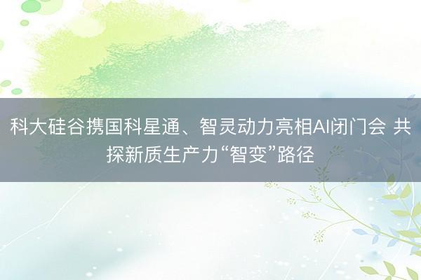 科大硅谷携国科星通、智灵动力亮相AI闭门会 共探新质生产力“智变”路径