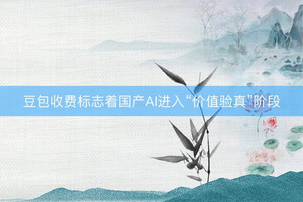 豆包收费标志着国产AI进入“价值验真”阶段
