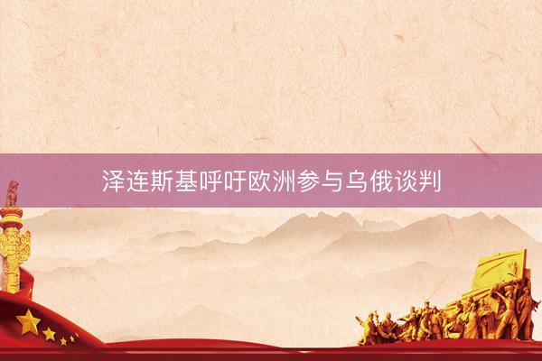 泽连斯基呼吁欧洲参与乌俄谈判
