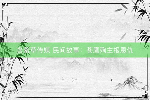 含羞草传媒 民间故事：苍鹰殉主报恩仇