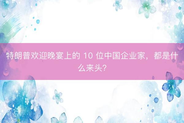 特朗普欢迎晚宴上的 10 位中国企业家，都是什么来头？