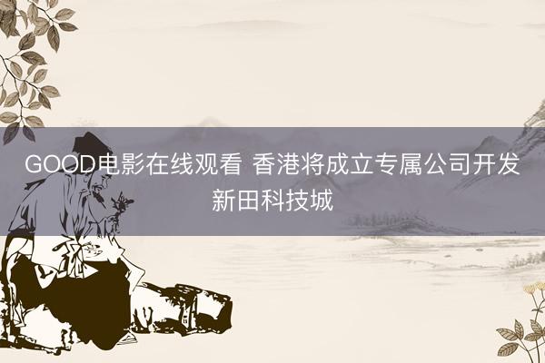 GOOD电影在线观看 香港将成立专属公司开发新田科技城