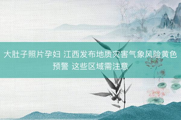 大肚子照片孕妇 江西发布地质灾害气象风险黄色预警 这些区域需注意