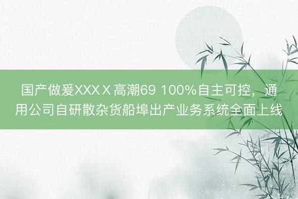 国产做爰XXXⅩ高潮69 100%自主可控，通用公司自研散杂货船埠出产业务系统全面上线
