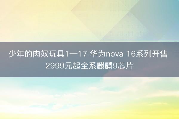 少年的肉奴玩具1—17 华为nova 16系列开售 2999元起全系麒麟9芯片