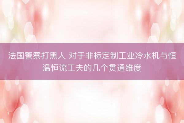 法国警察打黑人 对于非标定制工业冷水机与恒温恒流工夫的几个贯通维度