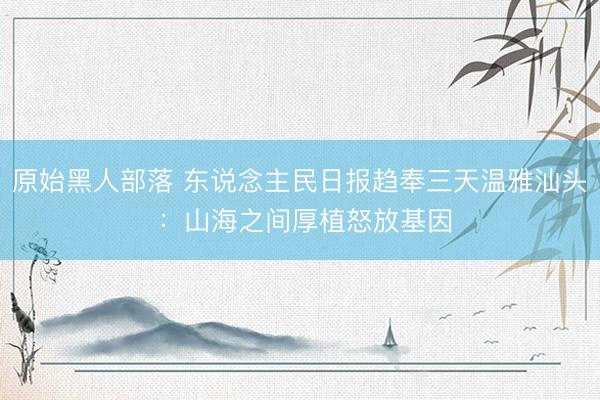 原始黑人部落 东说念主民日报趋奉三天温雅汕头 ：山海之间厚植怒放基因