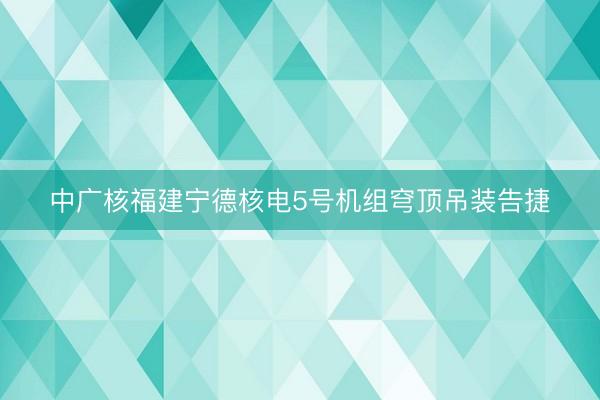 中广核福建宁德核电5号机组穹顶吊装告捷