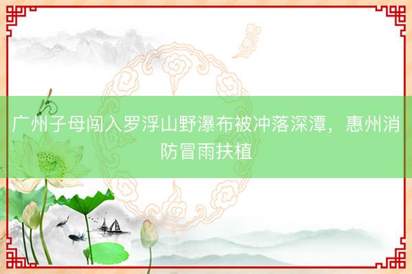 广州子母闯入罗浮山野瀑布被冲落深潭,惠州消防冒雨扶植